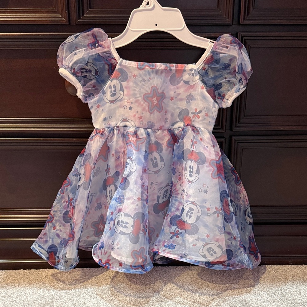 New Without Tags Disney Kids Dress with Mickey Mouse Print - Blue and Red